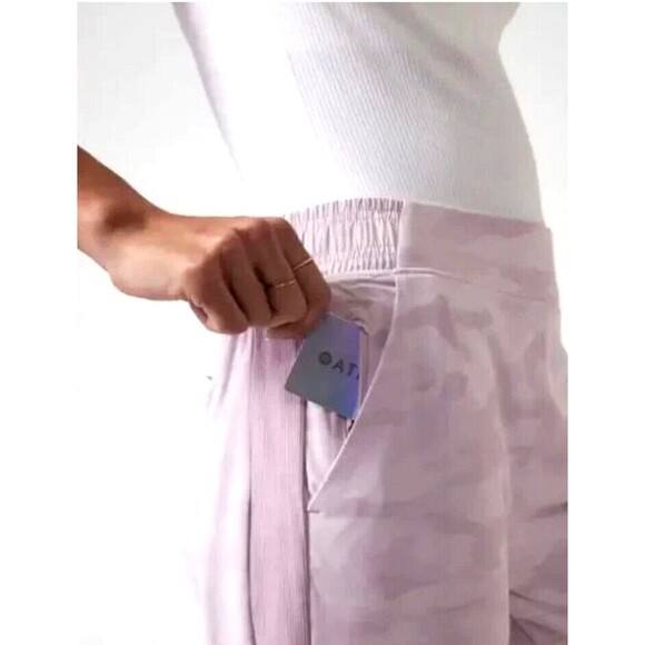 ATHLETA Brooklyn Camo Lined Jogger Purple Sz Large Pull On Pants - Picture 6 of 14